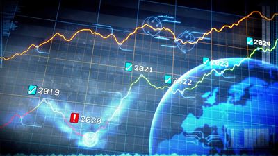 Publications sur le marché Visualisation d'un globe terrestre avec des chiffres et un diagramme linéaire